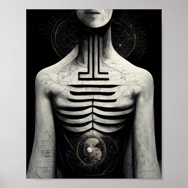 Inner Labyrinth Surreal Scifi Art Poster (Devant)