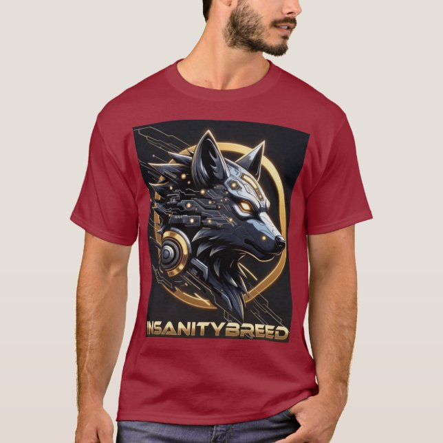 INSANITYBREED - Cybernetic Wolf Tech T-Shirt (AI A (Devant)