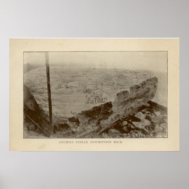 Inscription Rock - Île Kelleys, Ohio Poster (Devant)