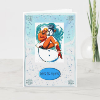 INSCRIVEZ LA CARTE DE NOËL FILLE ET NEIGE