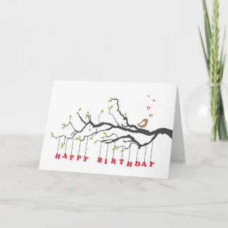Inséparable sur les branches d'arbre joyeuse carte