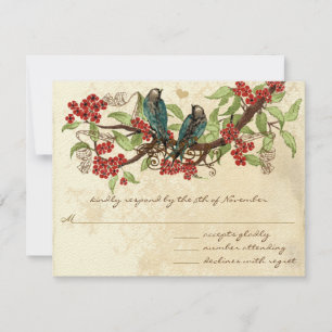Inséparable Vintage rustique Red Wedding RSVP