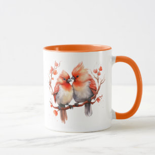 Inséparables à Orange Valentine's Day Mug