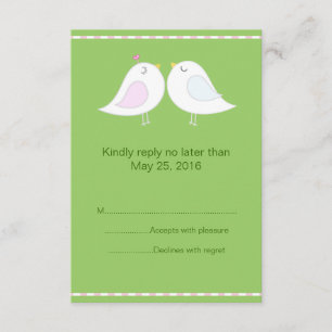 Inséparables avec carte RSVP Arrière - plan vert