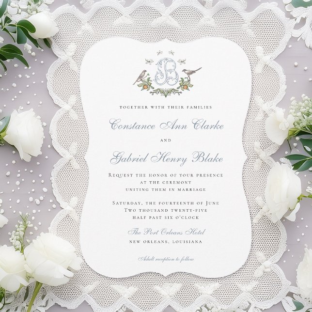 Inséparables "B" Faire-part de mariage Monogramme (Créateur téléchargé)