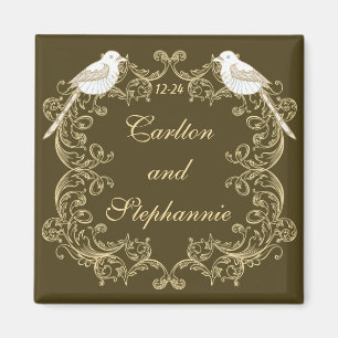 Inséparables Brown / Creme Mariage Magnet