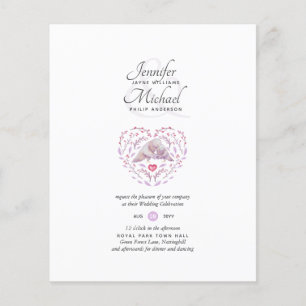 Inséparables budgétaires Mauve Wedding invite