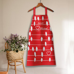 Inséparables Coeur rouge & blanc tablier