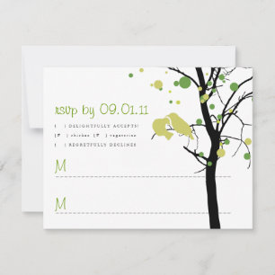 Inséparables en arbre - Pois verts modernes RSVP