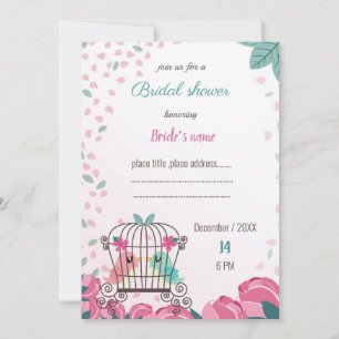 inséparables en cage fleurie nuptiale invitation à