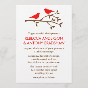 Inséparables épousant des invitations