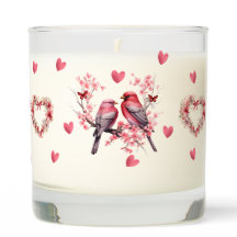 Inséparables et coeurs Saint Valentin