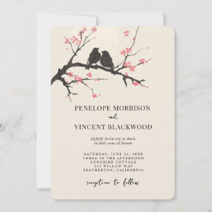 Inséparables et Sakura Faire-part de mariage