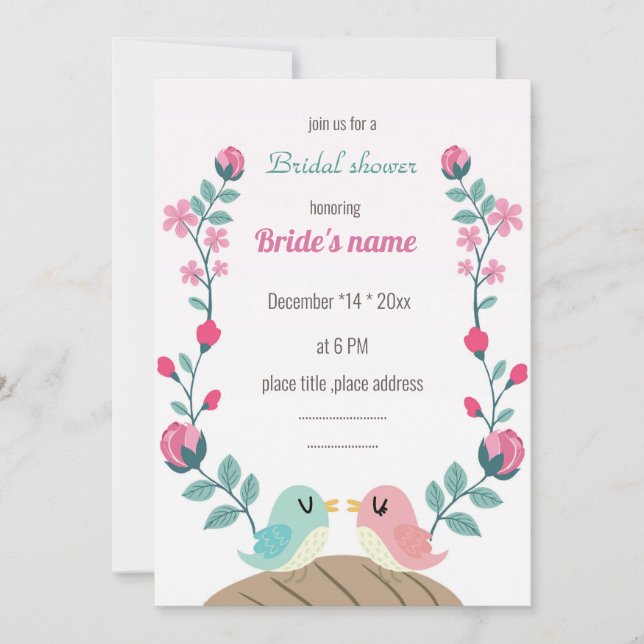 inséparables fleurs printanières nuptiale invitati (Devant)