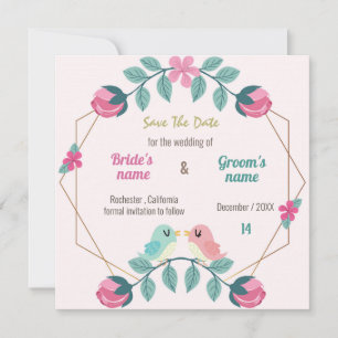 inséparables floral enregistrer la carte de date
