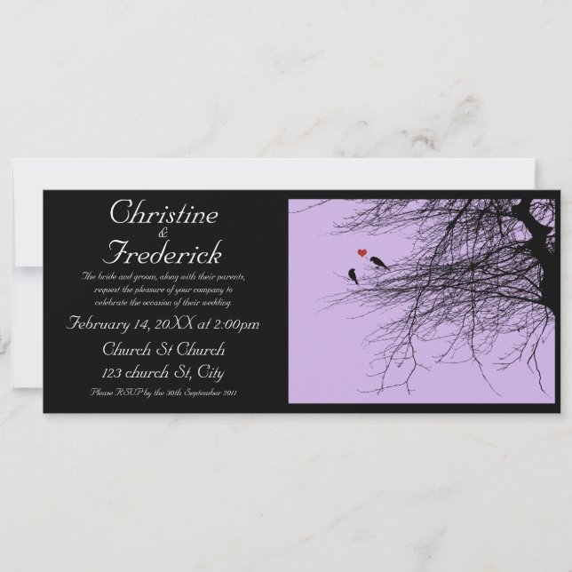 Inséparables, invitation 4"x9.25" (Devant)
