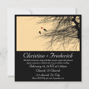 Inséparables, invitation de 5,25 po x 5,25 po