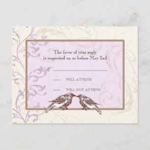 Inséparables 'n Lace - Lilac Mariage Carte de répo