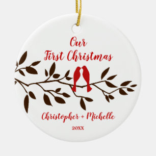 Inséparables notre premier ornement de Noël