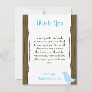 inséparables PLATS du carte de remerciements 4x5