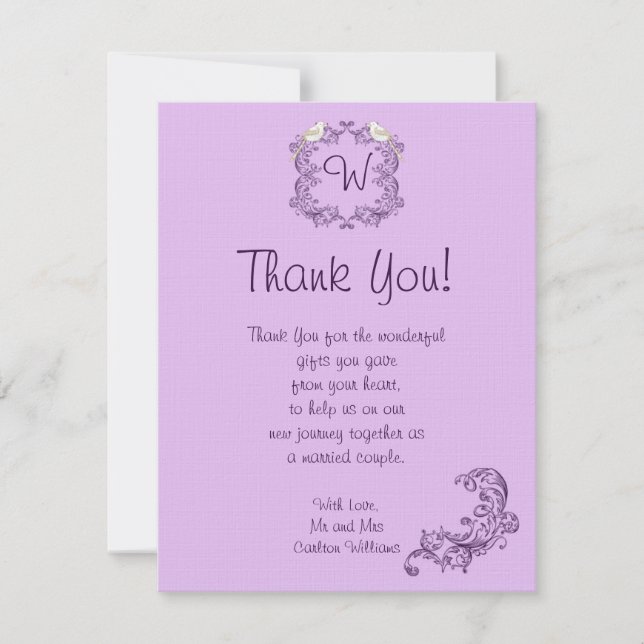 Inséparables Purple/Lavender Mariage Carte de reme (Devant)