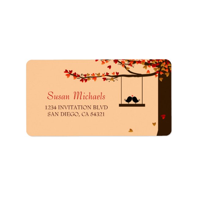 Inséparables qui tombent du coeur Étiquettes de ad (Devant)