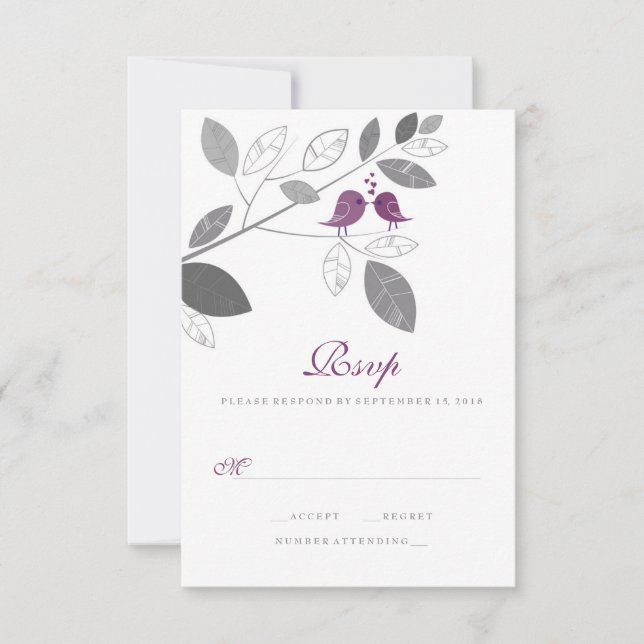 Inséparables sur une RSVP de mariage de branche (Devant)
