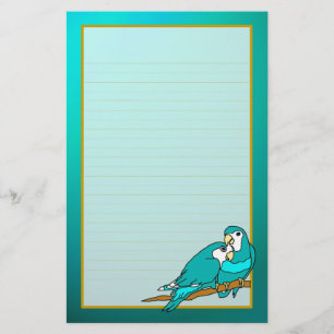 Inséparables turquoises Aquamarine Papeterie fine