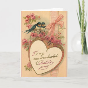 Inséparables victoriens Carte Saint Valentin