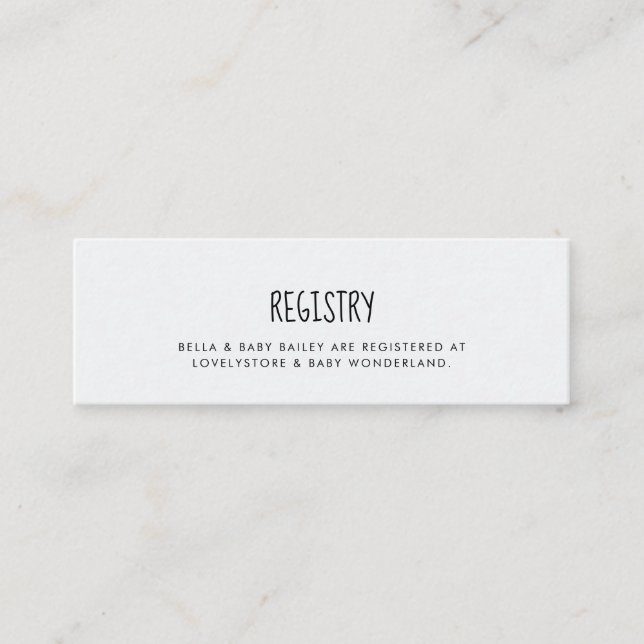 Insère la carte de registre Baby shower éléphant b (Devant)