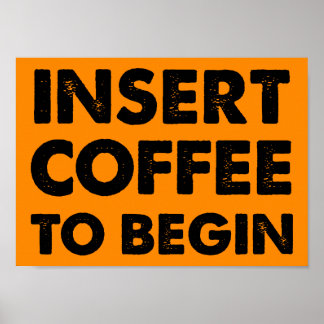 Insérer une affiche amusante de café