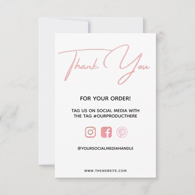 Insertion de média personnalisé rose Merci (Devant)