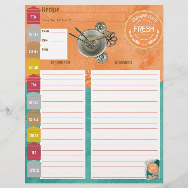 Insertion de recette fraîche garantie (Devant)