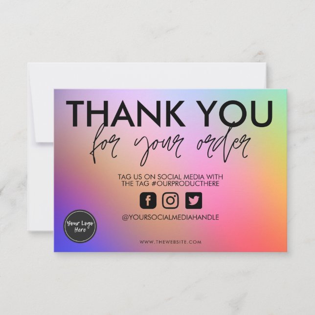 Insertion de support de Merci Abstrait aquarelle (Devant)