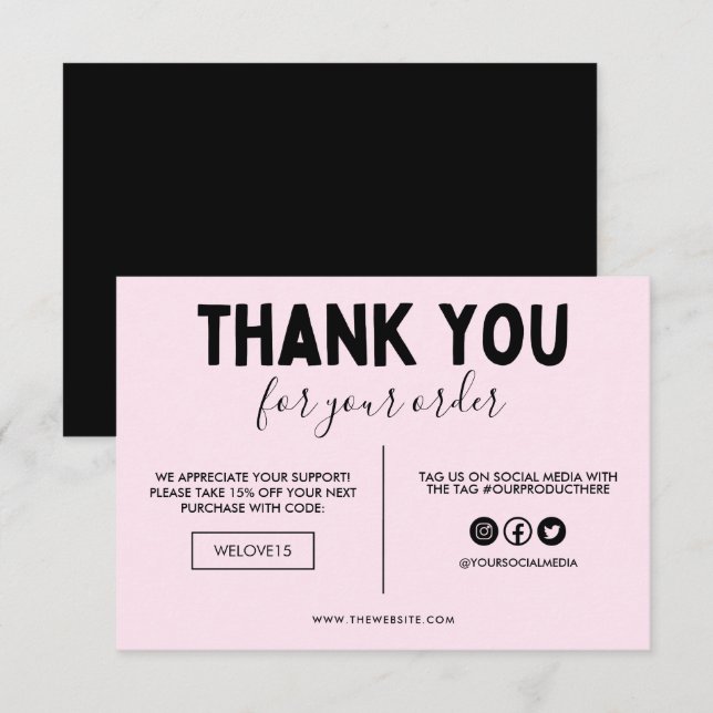 Insertion de supports de Merci (Devant / Derrière)