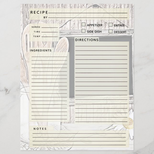 Insertion du Classeur de recette vintage (Devant)