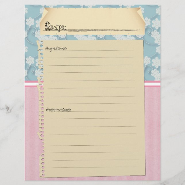 Insertions de recette (tirages avant et arrière) (Devant)