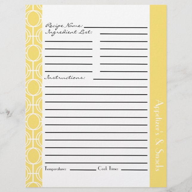 Inserts de recettes de anneaux d'éternité liés - C (Devant)