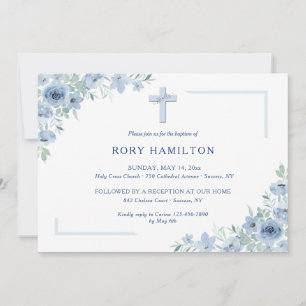 Inspiration bleue Invitation religieuse