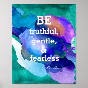 inspiration Gandhi citation poster aquarelle peint