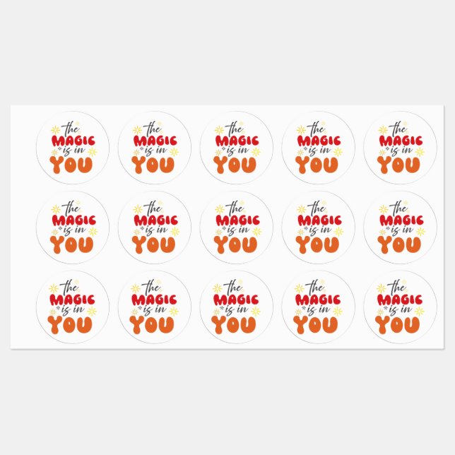 Inspiration Mots "la magie est en vous" Stickers (Feuille)