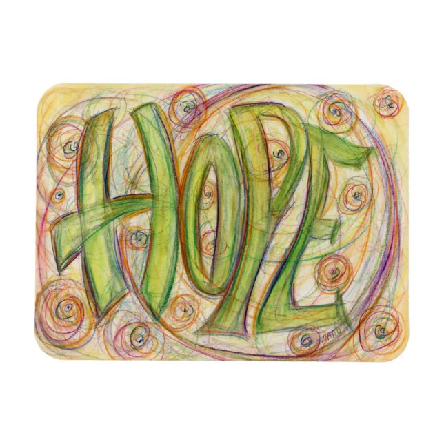 Inspiration Word Hope Art Magnets personnalisés (Horizontal)