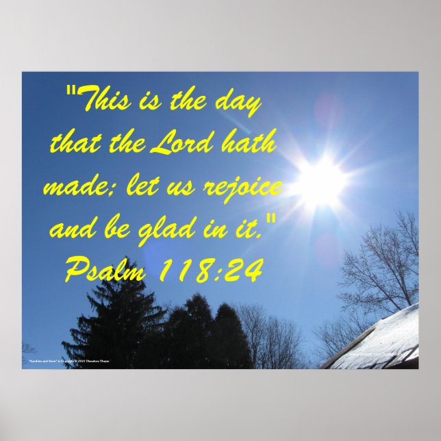 Inspirational Bible verse poster - Psalm 118:24 (Devant)