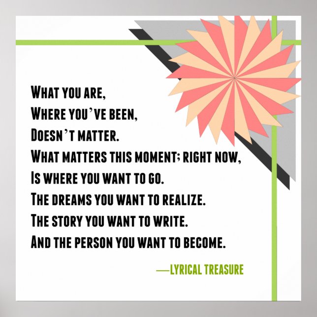 Inspirational Change Lyrical Treasure Poem Poster (Devant)