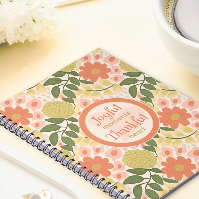 Inspirational Floral Journal – Joyful Moments (Inspirational Floral Notebook – Daily Gratitude Journal)