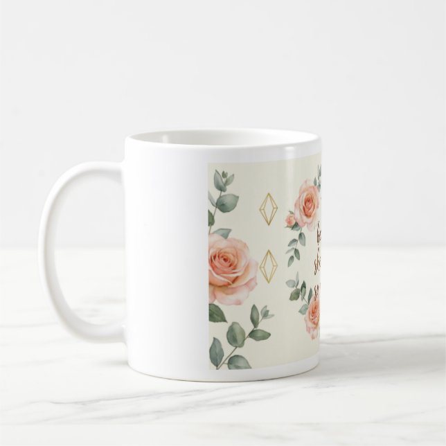 Inspirational Floral Mug | She Believed She Could  (Gauche)