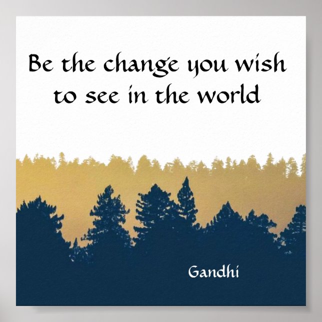 Inspirational Gandhi Quote Poster Art Print (Devant)