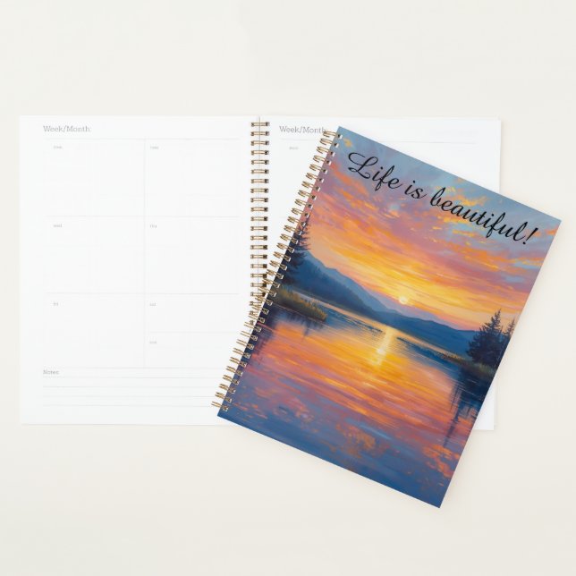 inspirational lakeside calendar notebook planner (Devant avec enveloppe)