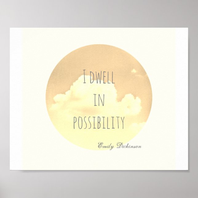 inspirational quote poster Emily Dickinson (Devant)