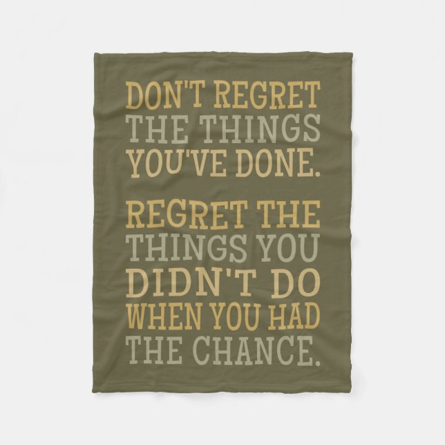 Inspirational REGRETS couverture polaire (Devant)